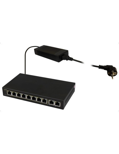 Pulsar Sg108 Łącza Sieciowe Gigabit Ethernet (10/100/1000) Obsługa Poe Czarny