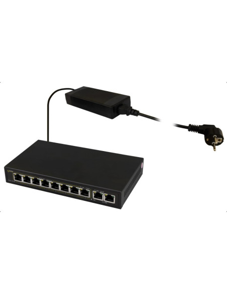 Pulsar Sg108 Łącza Sieciowe Gigabit Ethernet (10/100/1000) Obsługa Poe Czarny