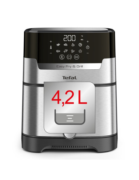 Tefal Easy Fry & Grill Ey505D Pojedyńczy 4,2 L Autonomiczny 1550 W Frytkownica Na Gorące Powietrze Stal Nierdzewna