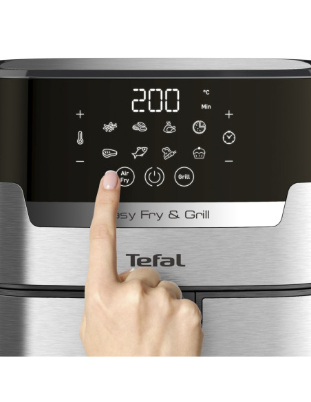 Tefal Easy Fry & Grill Ey505D Pojedyńczy 4,2 L Autonomiczny 1550 W Frytkownica Na Gorące Powietrze Stal Nierdzewna
