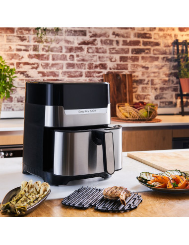 Tefal Easy Fry & Grill Ey505D Pojedyńczy 4,2 L Autonomiczny 1550 W Frytkownica Na Gorące Powietrze Stal Nierdzewna
