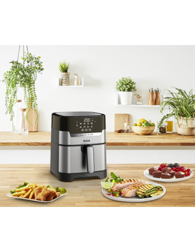 Tefal Easy Fry & Grill Ey505D Pojedyńczy 4,2 L Autonomiczny 1550 W Frytkownica Na Gorące Powietrze Stal Nierdzewna