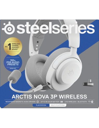 Słuchawki Steelseries Arctis Nova 3P Wireless For Playstation, Białe