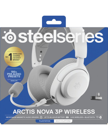 Słuchawki Steelseries Arctis Nova 3P Wireless For Playstation, Białe