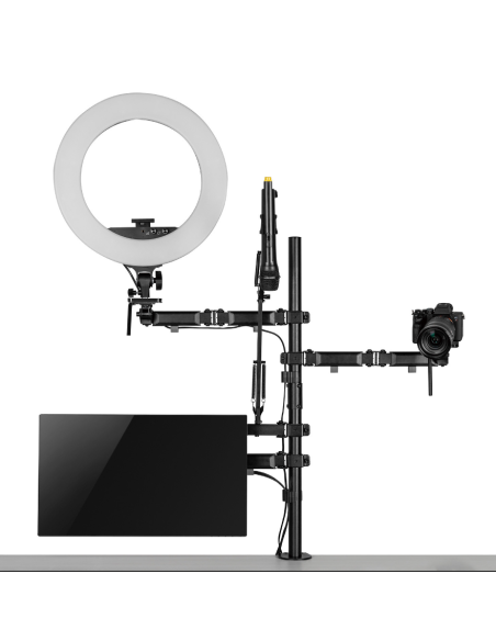 Uchwyt Na Monitor Mikrofon Kamerę I Naświetlacz All-In-One Studio Nanors, Youtube, 17"-32", Max. 9Kg, Rs164