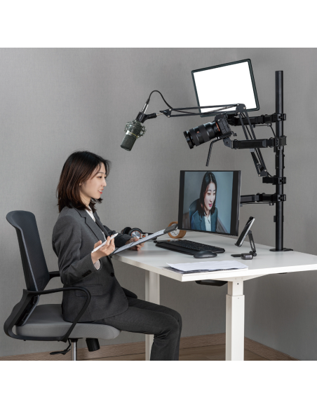 Uchwyt Na Monitor Mikrofon Kamerę I Naświetlacz All-In-One Studio Nanors, Youtube, 17"-32", Max. 9Kg, Rs164