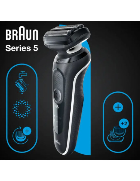 Braun Series 5 51-W1600S Golarka Foliowa Czarny, Biały