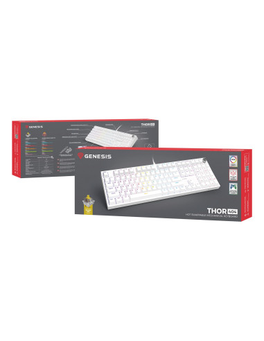 Klawiatura Genesis Thor 404 Uniwersalne Usb Qwerty Angielski Biały