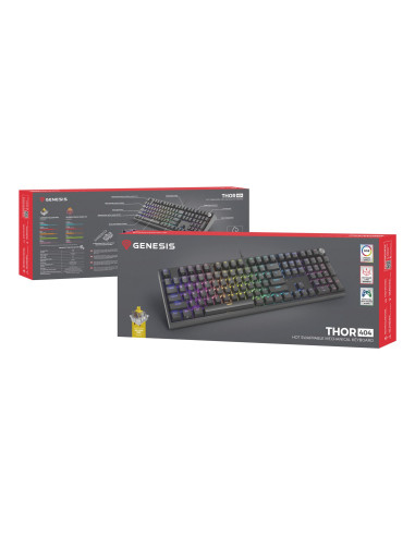 Klawiatura Genesis Thor 404 Usb Qwerty Angielski Czarny