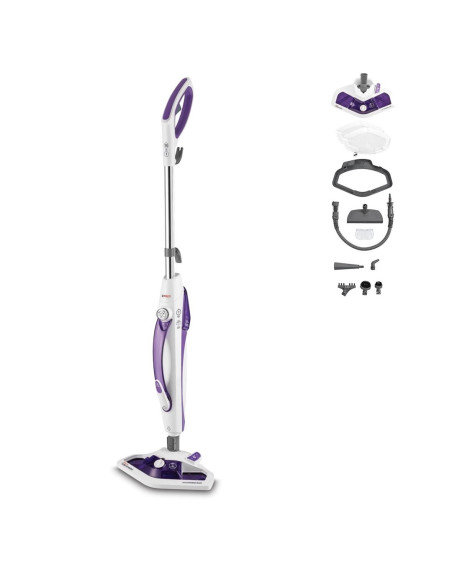 Polti Vaporetto Sv440_Double Mop Parowy 0,3 L 1500 W Fioletowy, Biały