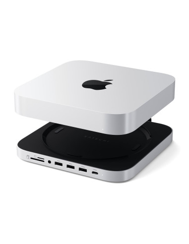 Satechi Stand & Hub - Podstawka I Hub Do Mac Mini/Studio (Usb-C 3.2, Usb-A 3.2, 2X Usb-A 3.0, 3,5Mm Jack, Port Micro/Sd, Nvme/M.