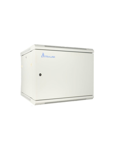 Extralink Szafa Rack 9U 600X600 Asp Szara Montowana Na Ścianie, Drzwi Blaszane Pełne