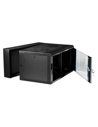 Extralink Szafa Rack 6U 600X600 Azh Czarna Montowana Na Ścianie, Dwusekcyjna