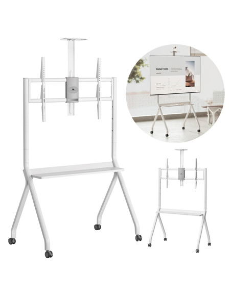Maclean Stand / Wózek Do Tv, Półka Na Kamerę, Na Kółkach, 55-100", Max. Obciążenie 120Kg/10Kg Półka, Max. Vesa 900X600 Mc-114