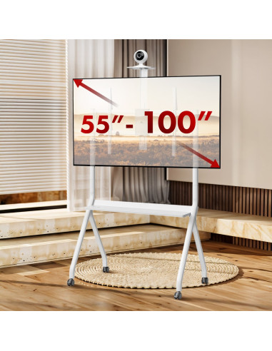 Maclean Stand / Wózek Do Tv, Półka Na Kamerę, Na Kółkach, 55-100", Max. Obciążenie 120Kg/10Kg Półka, Max. Vesa 900X600 Mc-114