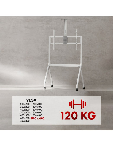 Maclean Stand / Wózek Do Tv, Półka Na Kamerę, Na Kółkach, 55-100", Max. Obciążenie 120Kg/10Kg Półka, Max. Vesa 900X600 Mc-114