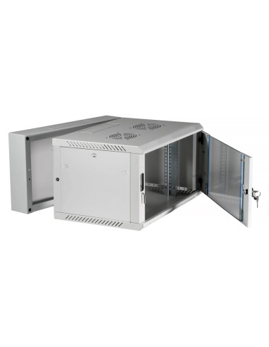 Extralink Szafa Rack 6U 600X600 Azh Szara Montowana Na Ścianie, Dwusekcyjna