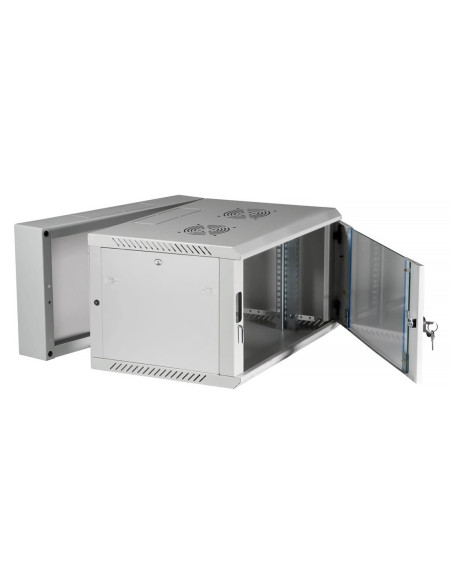 Extralink Szafa Rack 6U 600X600 Azh Szara Montowana Na Ścianie, Dwusekcyjna