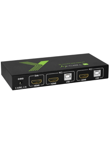 Techly 2X1 Usb Hdmi Kvm Switch 4Kx2K Idata Kvm-Hdmi2U Przełącznik Kvm Czarny