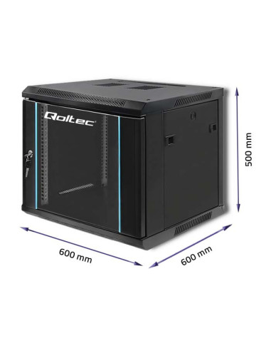 Szafa Rack 19" 9U 600 X 500 X 600 Czarna Wisząca
