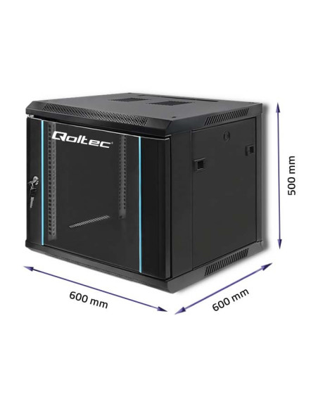 Szafa Rack 19" 9U 600 X 500 X 600 Czarna Wisząca