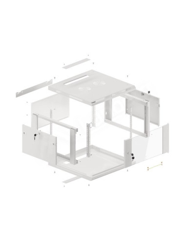 Lanberg Wf01-6606-10S Stojak 6U Szafa Wisząca Szary