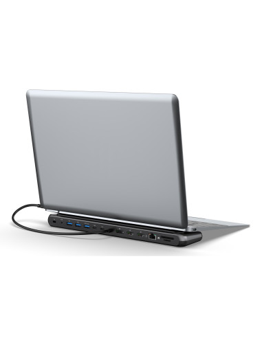 Stacja Dokująca Usb-C 12 Portowa, Max. 8K/30Hz Z Hdr, Hdmi, Dp, Max. 3 Monitory (Mst), Usb-C 3.2 Gen2, Gigabit Ethernet, Sd/Micr