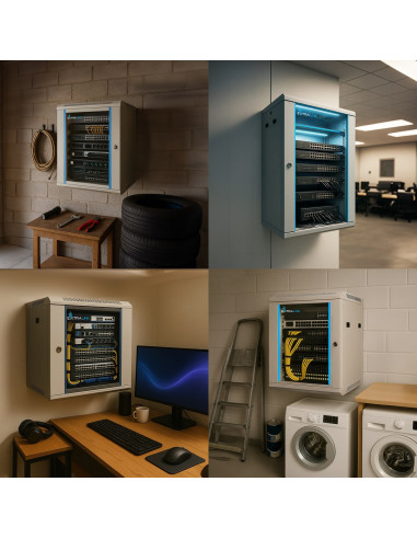 Extralink Szafa Rack 9U 600X600 Szara Montowana Na Ścianie