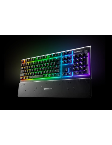 Steelseries Apex 3 Gaming Keyboard, Us Layout, Wired, Black Steelseries Apex 3  Gaming Keyboard Ip32 Water Resistant For Protect