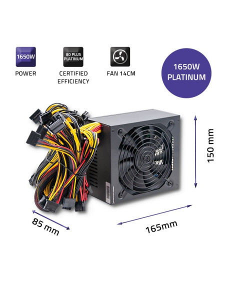 Qoltec Wydajny Zasilacz Atx 1650W | 80 Plus Platinum