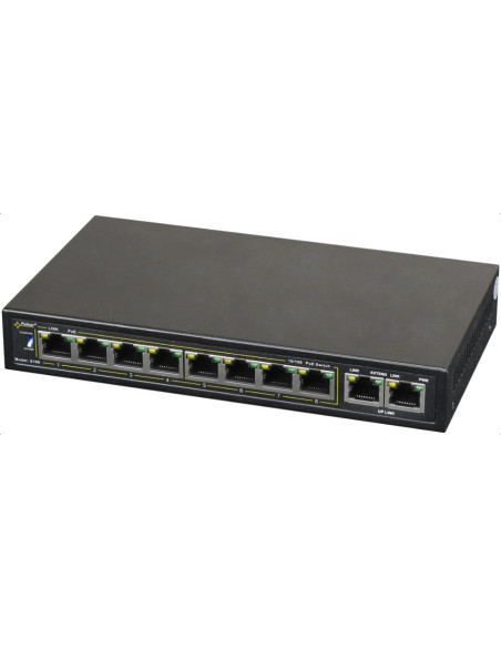 Pulsar S108 Łącza Sieciowe Fast Ethernet (10/100) Obsługa Poe Czarny