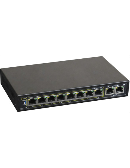 Pulsar S108 Łącza Sieciowe Fast Ethernet (10/100) Obsługa Poe Czarny