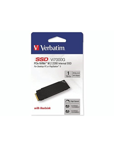 Dysk Ssd Verbatim Vi7000G 1Tb M.2 Pcie Gen4 Nvme 2280 (7400/5500 Mb/S)