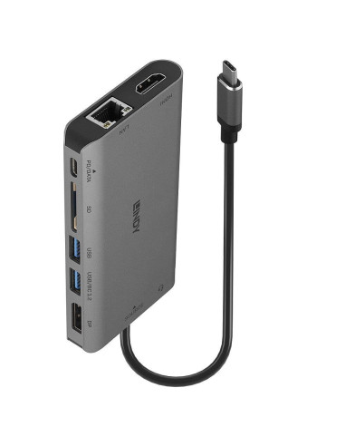 Lindy 43323 Stacja Dokująca Przewodowa Usb 3.2 Gen 1 (3.1 Gen 1) Type-C Czarny, Szary