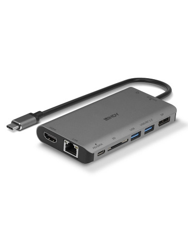 Lindy 43323 Stacja Dokująca Przewodowa Usb 3.2 Gen 1 (3.1 Gen 1) Type-C Czarny, Szary