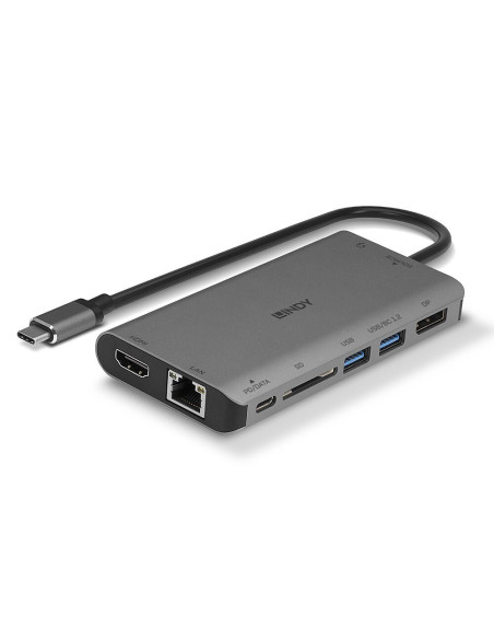 Lindy 43323 Stacja Dokująca Przewodowa Usb 3.2 Gen 1 (3.1 Gen 1) Type-C Czarny, Szary