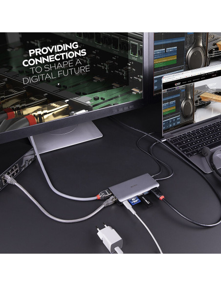 Lindy 43323 Stacja Dokująca Przewodowa Usb 3.2 Gen 1 (3.1 Gen 1) Type-C Czarny, Szary