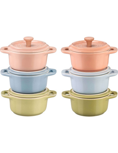 Zestaw Staub Gift Giving 6X Mini Cocotte Okrągły 10 Cm, Wielokolorowe