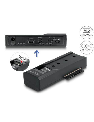 Delock - Kontroler Pamięci - Funkcja Klonowania - 2.5", 3.5", M.2 (6.4 Cm, 8.9 Cm) - Karta M.2 (Pcie Nvme I Sata) / Sata Ssd - U