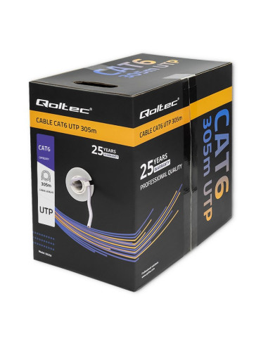 Qoltec Kabel Sieciowy/Skrętka Utp | Cat6 | 305M | Pvc Szary