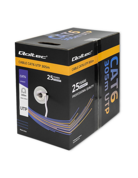 Qoltec Kabel Sieciowy/Skrętka Utp | Cat6 | 305M | Pvc Szary
