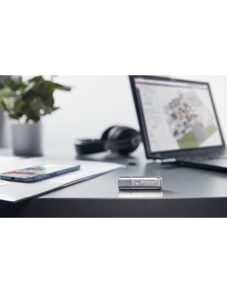 Kingston Technology Ironkey Locker+ 50 Pamięć Usb 128 Gb Usb Typu-A 3.2 Gen 1 (3.1 Gen 1) Srebrny