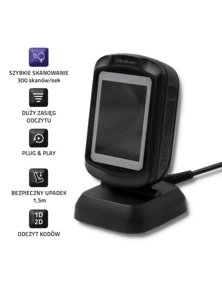 Qoltec Czytnik Kodów Kreskowych Stacjonarny | 1D I 2D | Usb