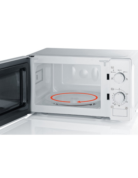 Severin Kuchenka Mikrofalowa Biała, Poj. 20 L, Sterowanie Mechaniczne, Wnętrze Lakierowane, 5 Poziomów Mocy, Moc 700 W Mw7770