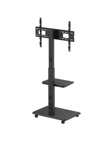 Stand / Wózek Dla Tv Ergo-Office, Max. Obciążenie 50Kg / 5Kg Półka, Max. Vesa 600X400, Wbud. Listwa Zasil., Czarny, Er-304 B