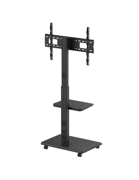 Stand / Wózek Dla Tv Ergo-Office, Max. Obciążenie 50Kg / 5Kg Półka, Max. Vesa 600X400, Wbud. Listwa Zasil., Czarny, Er-304 B