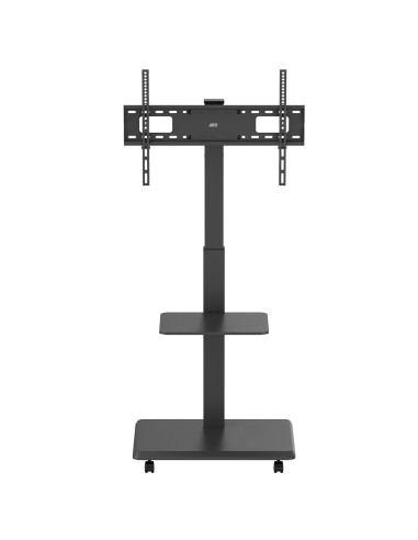 Stand / Wózek Dla Tv Ergo-Office, Max. Obciążenie 50Kg / 5Kg Półka, Max. Vesa 600X400, Wbud. Listwa Zasil., Czarny, Er-304 B