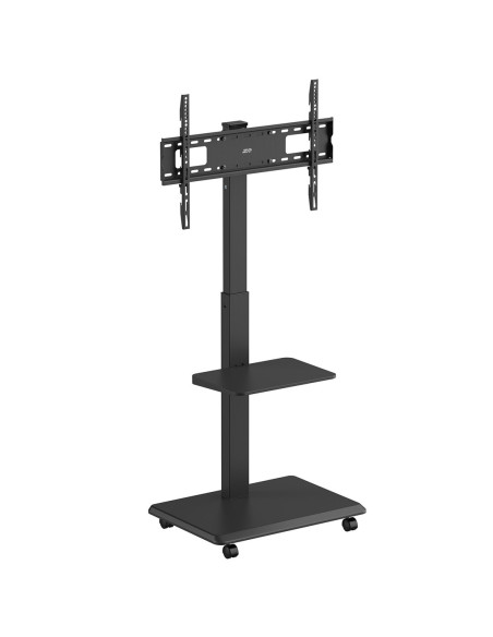 Stand / Wózek Dla Tv Ergo-Office, Max. Obciążenie 50Kg / 5Kg Półka, Max. Vesa 600X400, Wbud. Listwa Zasil., Czarny, Er-304 B