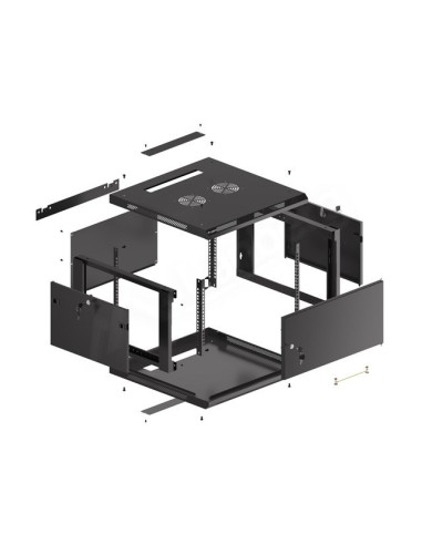 Lanberg Wf01-6606-00B Stojak 6U Szafa Wisząca Czarny