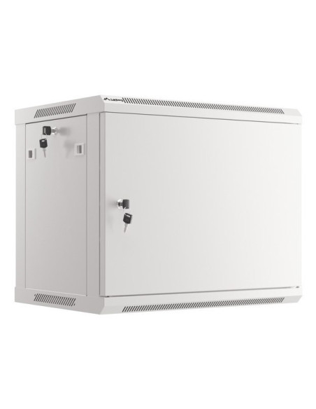 Szafa Instalacyjna Rack Wisząca 19" 9U 600X450 Szara Drzwi Metalowe Lanberg (Flat Pack)
